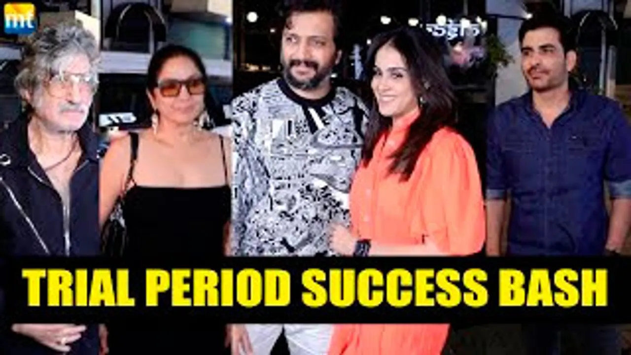 Riteish Deshmukh with Genelia Deshmukh, Shakti Kapoor, Neena Gupta, Manav Kaul And Others At Trial Period Success Bash