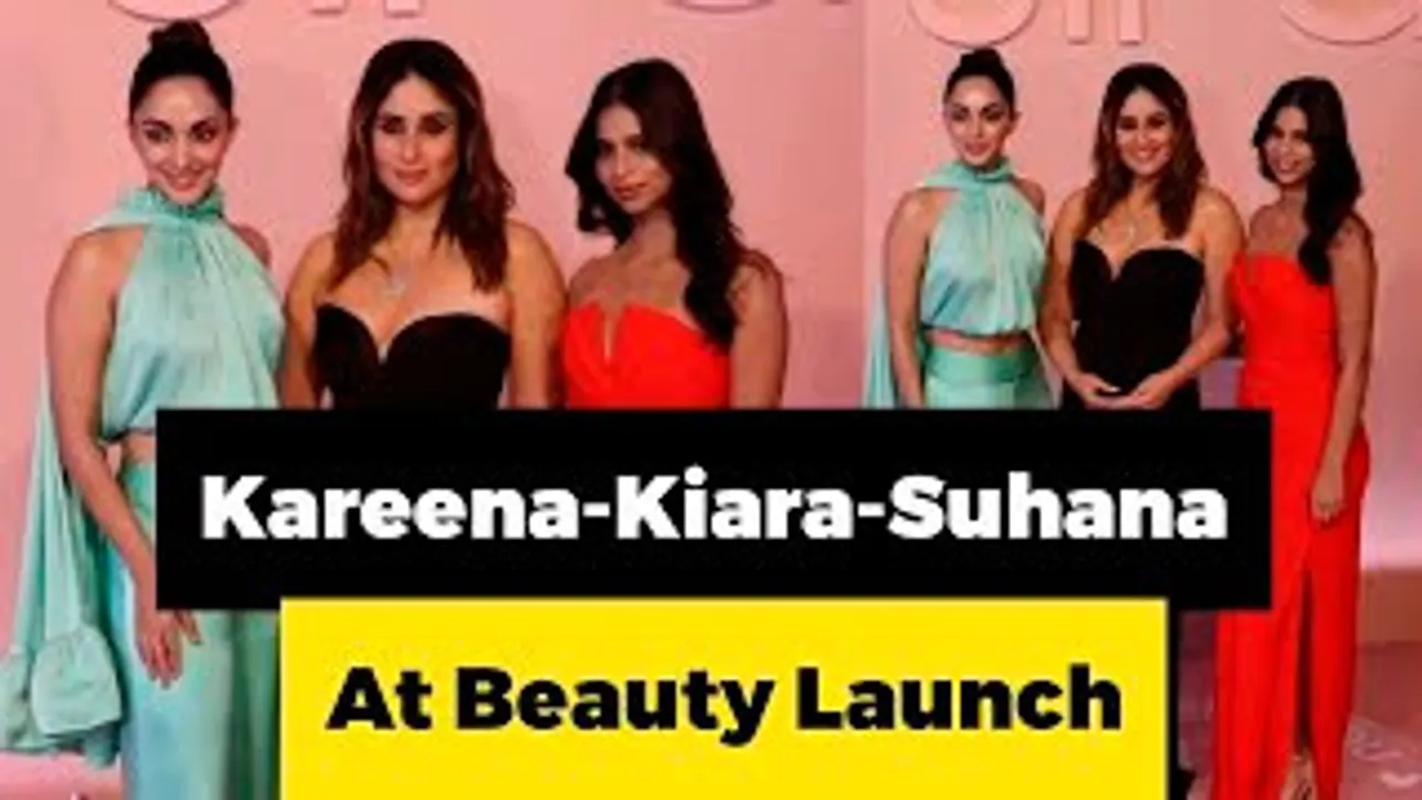 Kareena Kapoor in Black, Kiara Advani in Green & Suhana Khan in Red At A Beauty Brand's Campaign Launch