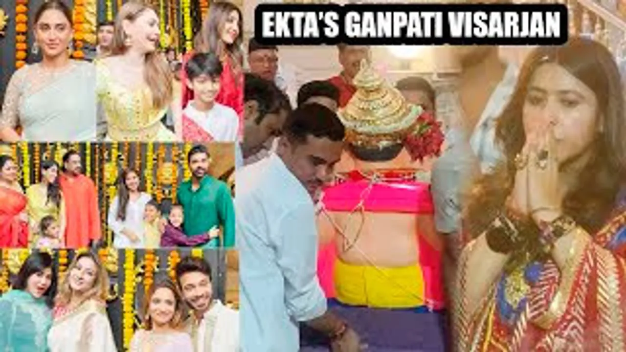 Shilpa Shetty, Ankita Lokhande, Sakshi Tanwar, Shefali Jariwala And Others At Ekta Kapoor's Ganpati Visarjan