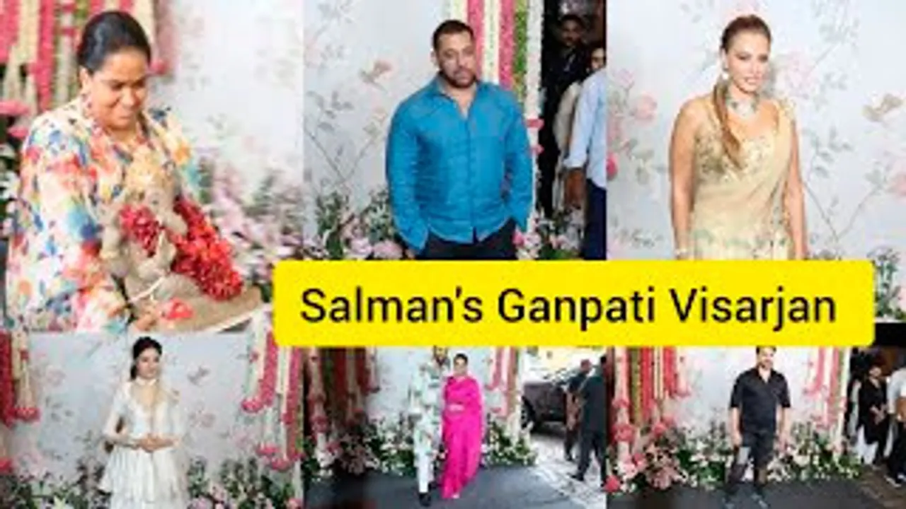 Salman Khan at Sister Arpita Khan's Ganpati Visarjan Along With Iulia Vantur, Divya Khosla, Daisy Shah, Neha Dhupia-Angad Bedi & Others
