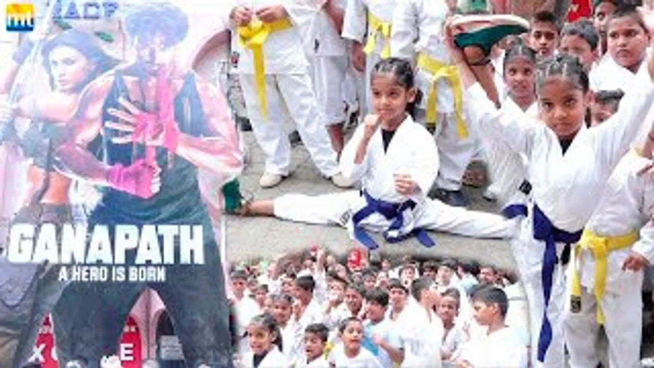 Kid Shows Martial Arts at Gaiety Galaxy at Tiger Shroff's Ganapath Action Promo Launch