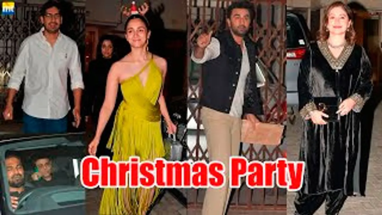 Alia Bhatt, Ranbir Kapoor, Ayan Mukerji, Karan Johar, Pooja Bhatt, Shaheen Bhatt Attend Christmas Party