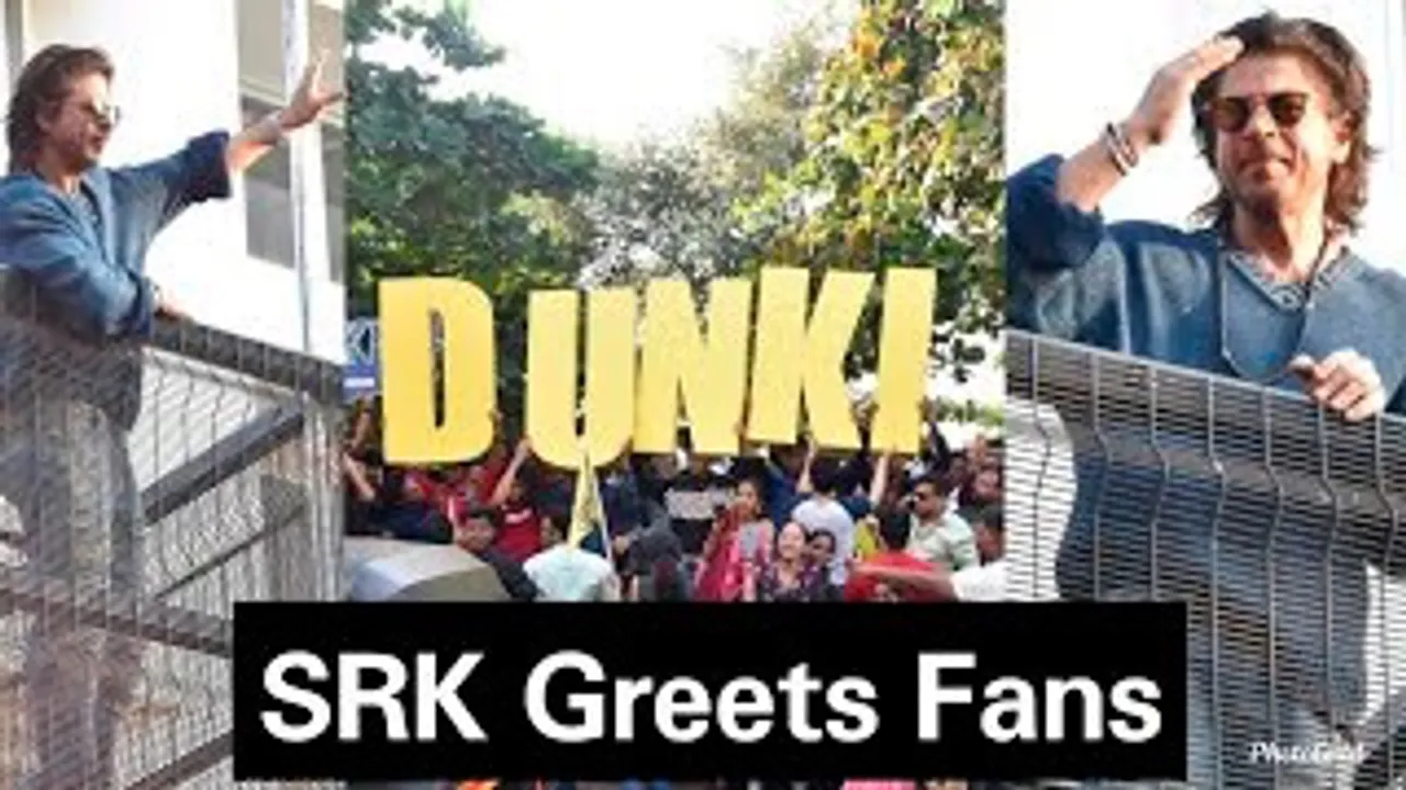 Shah Rukh Khan Urf Hardy arrives to greet HUGE fans at Mannat