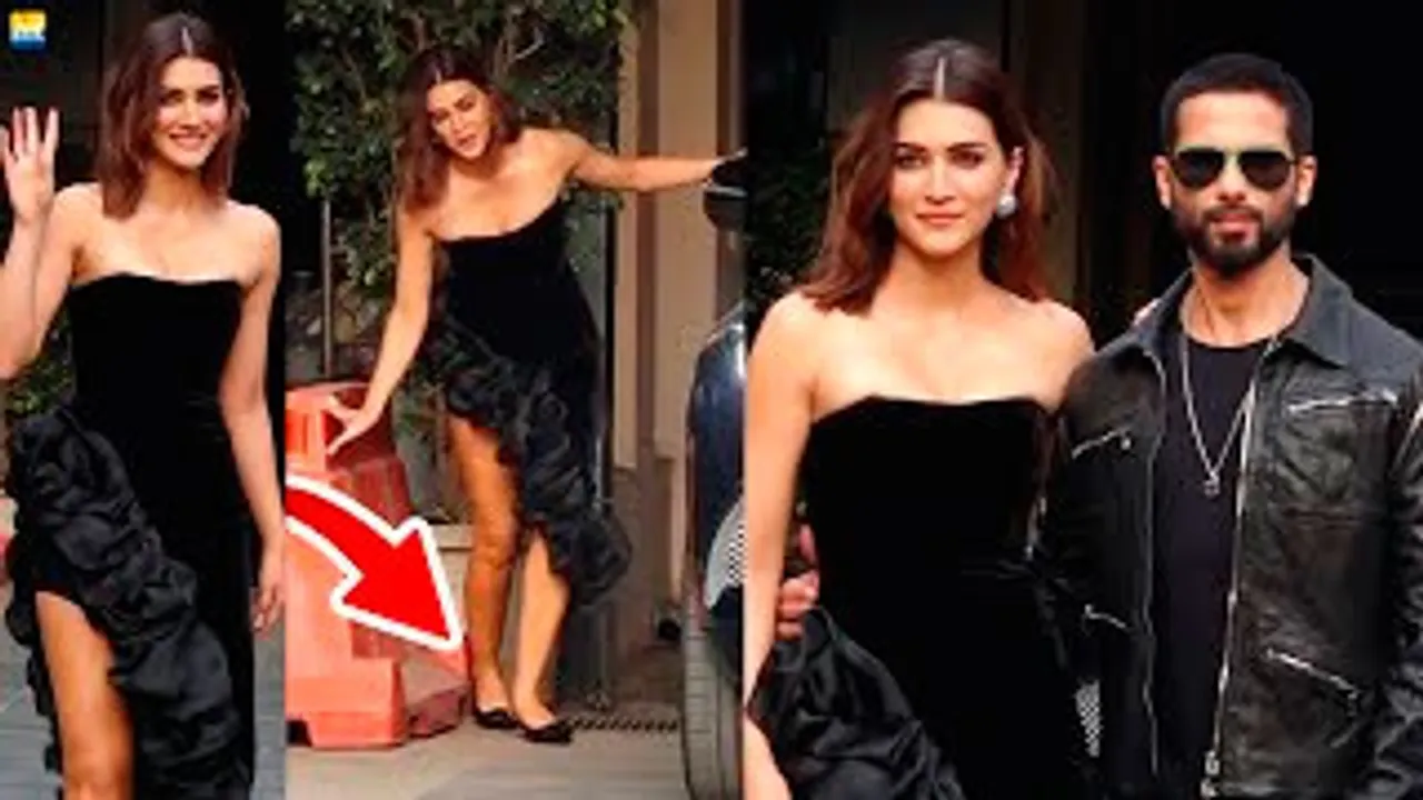 Kriti Sanon गिरते गिरते बची As She Arrives With Shahid Kapoor At Teri Baaton Mein Aisa Uljha Jiya Trailer Launch