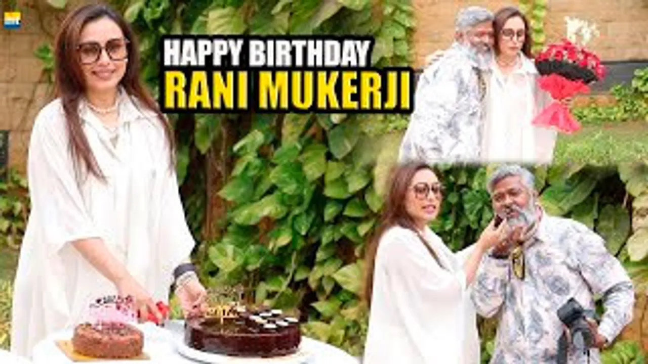 Rani Mukerji Celebrates Her Birthday With Paps With Cake Cutting