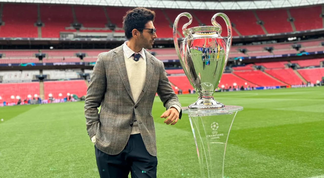 Chandu Champion: Kartik Aaryan Poses With The Prestigious 2024 UEFA Champions League Trophy