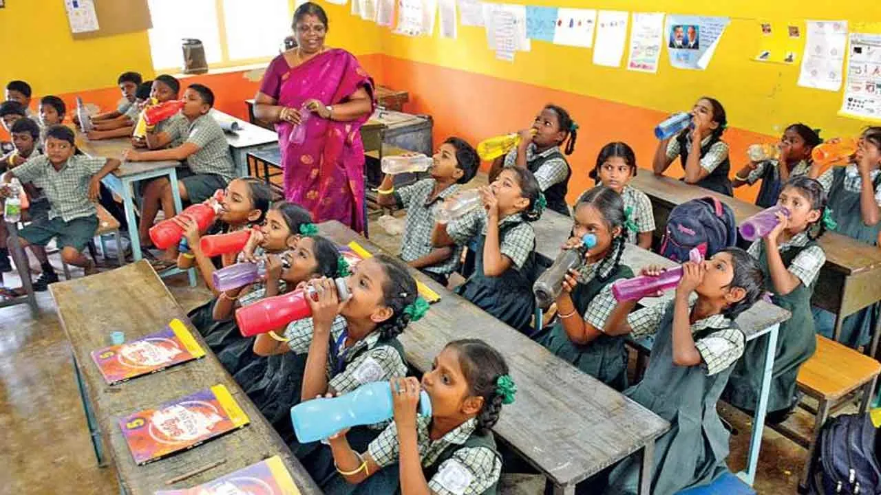  'Water Bell' - New practice in government schools Photograph: (govt school) 