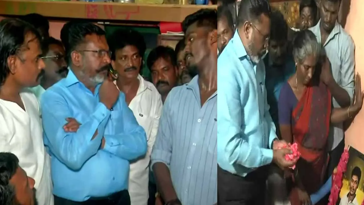  அஜித்குமார் குடும்பத்தினருக்கு தொல். திருமாவளவன் நேரில் ஆறுதல்!