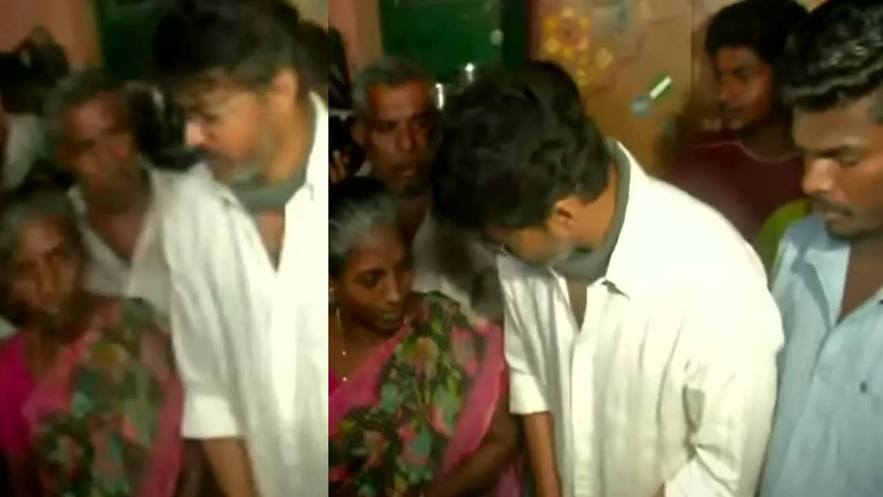  அஜித்குமார் குடும்பத்தினருக்கு  த.வெ.க. தலைவர் விஜய் நேரில் ஆறுதல்!