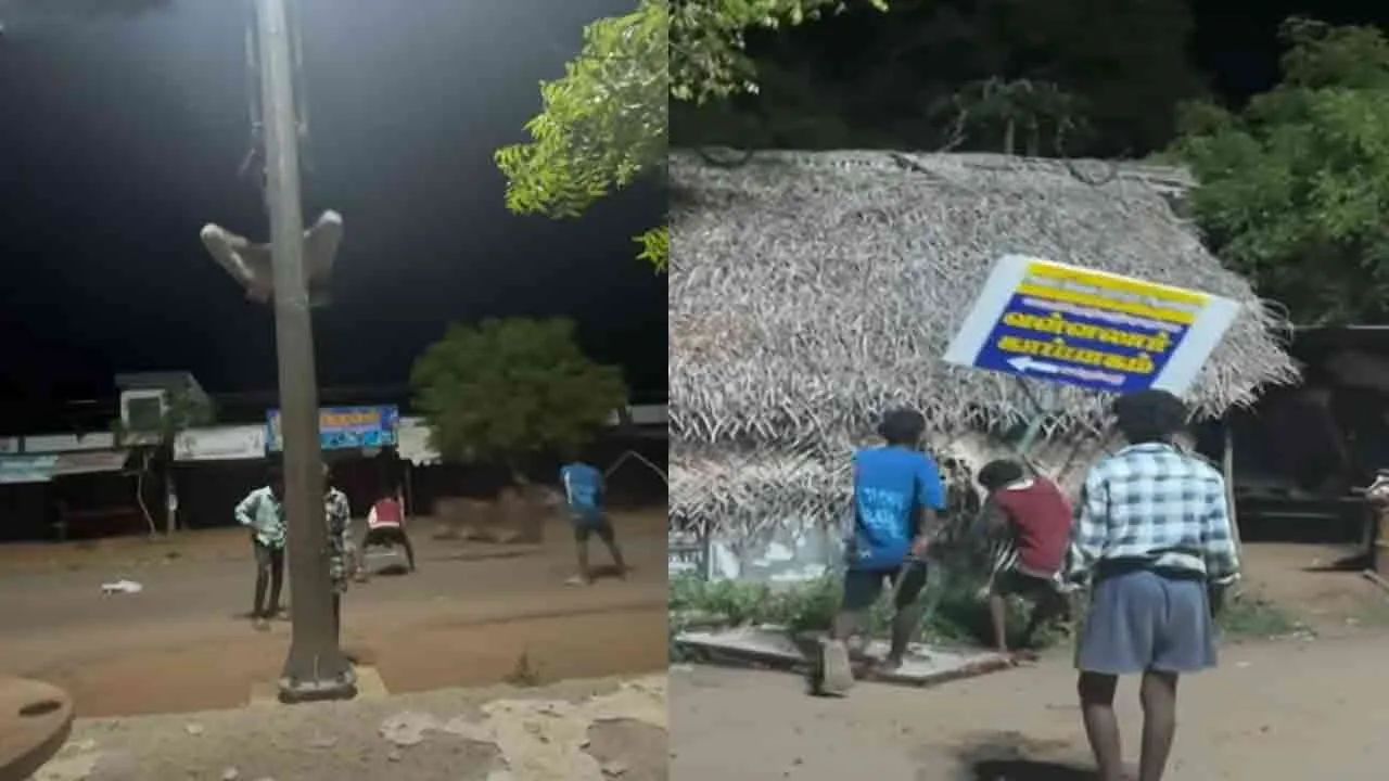  Intoxicated youths riot; residents in the area are terrified Photograph: (pudukottai) 
