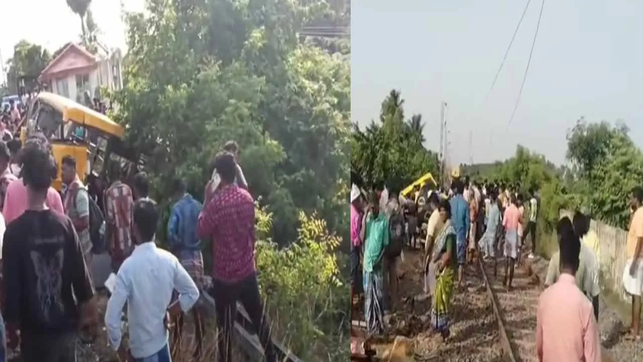  Train hits school van, causes serious accident; shock in Cuddalore Photograph: (cuddalore) 