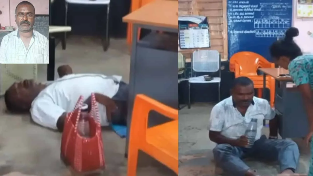  'Teacher found lying in a state of intoxication' - Shock at government school Photograph: (trichy) 