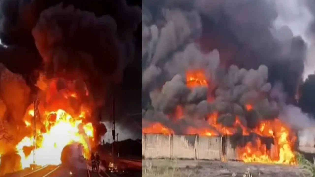  'Terrible fire accident on train - Fire department struggling' - Shock near Tiruvallur Photograph: (train accident) 