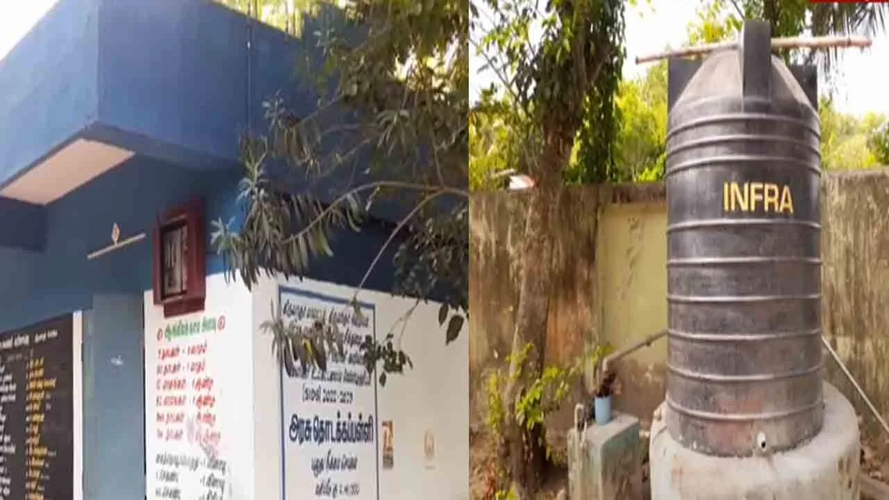  Human waste found in government school water tank in thiruvaroor 