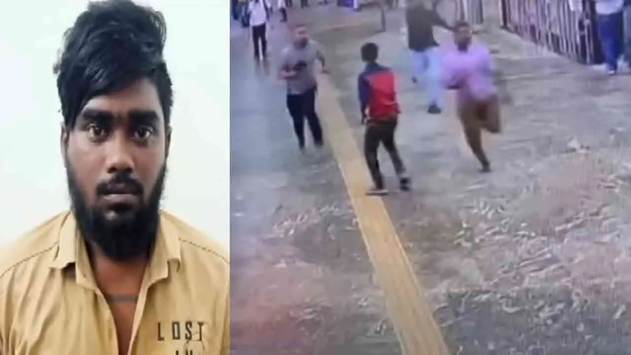  Police chase and catch cell phone thief; Chennai Central in a state of panic Photograph: (viral video) 