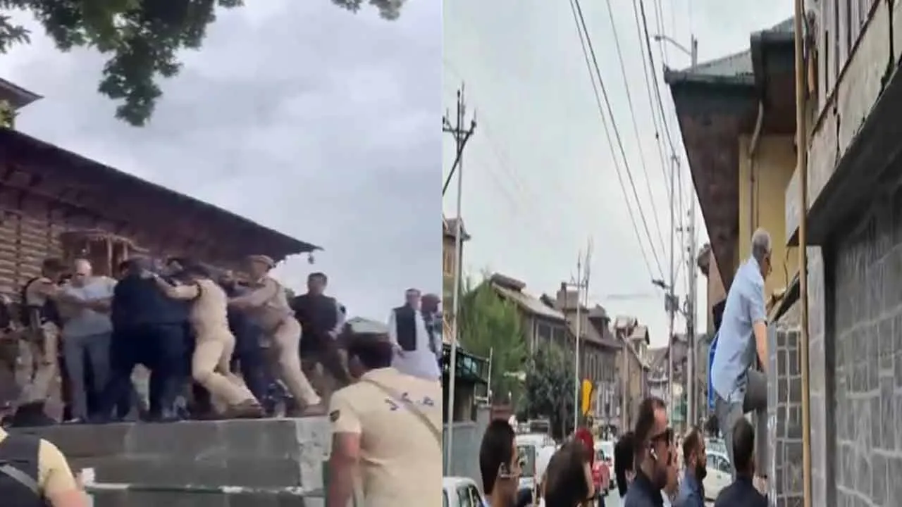  Kashmir Chief Minister omar abdullah paid tribute by climbing over the wall 