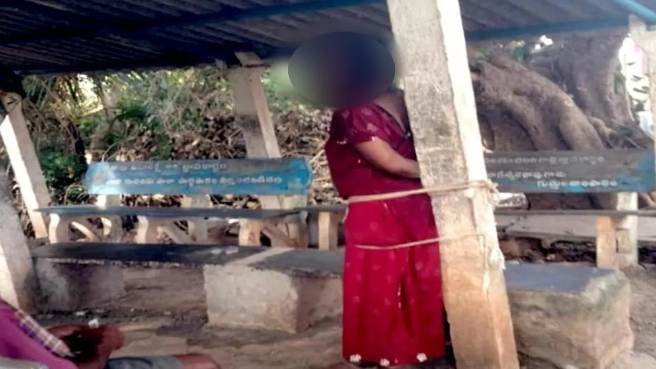  Wife of colleague who tied woman to pole and hit her for Suspected of extramarital affair 