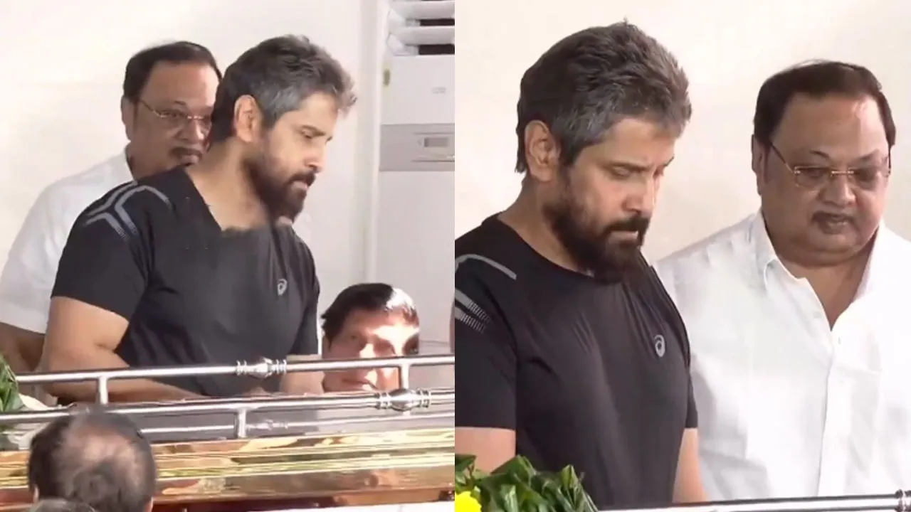  மு.க.முத்து உடலுக்கு விக்ரம் அஞ்சலி