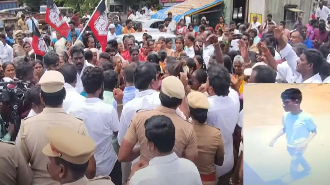  AIADMK members protest against assault of minor girl in Arambakkam Photograph: (admk) 