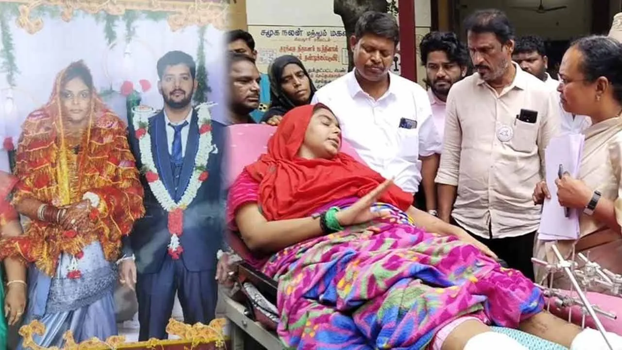  ‘வரதட்சணை கேட்டு மாடில இருந்து தள்ளி விட்டுடாங்க” - கண்ணீருடன் இளம்பெண் பரபரப்பு புகார்