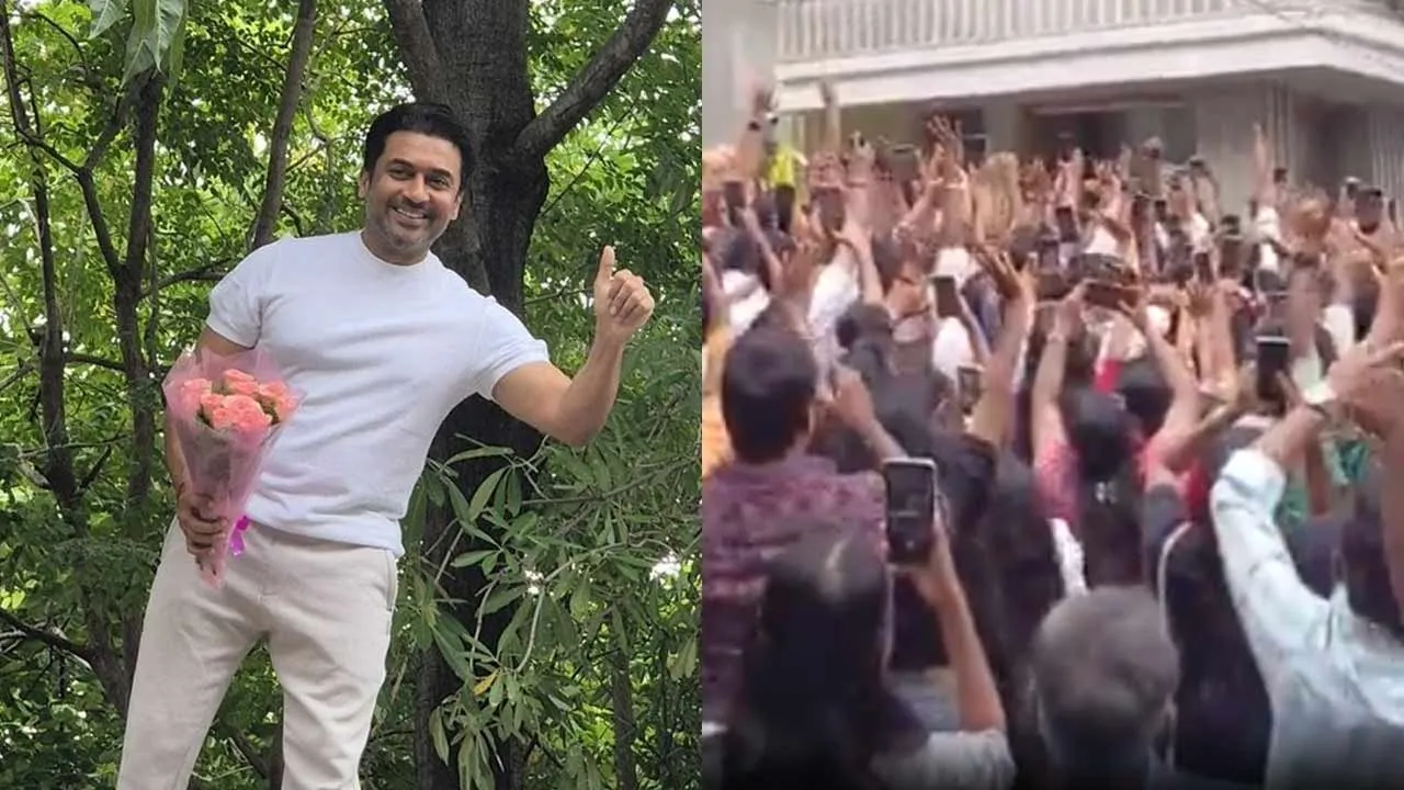  சூர்யா வீட்டின் முன் திரண்ட ரசிகர்கள்