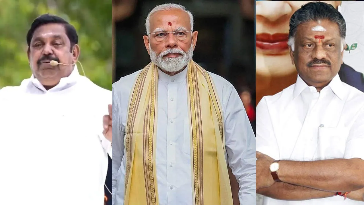  'No share in power; Is AIADMK merger possible?'- EPS, OPS meet Modi Photograph: (admk) 