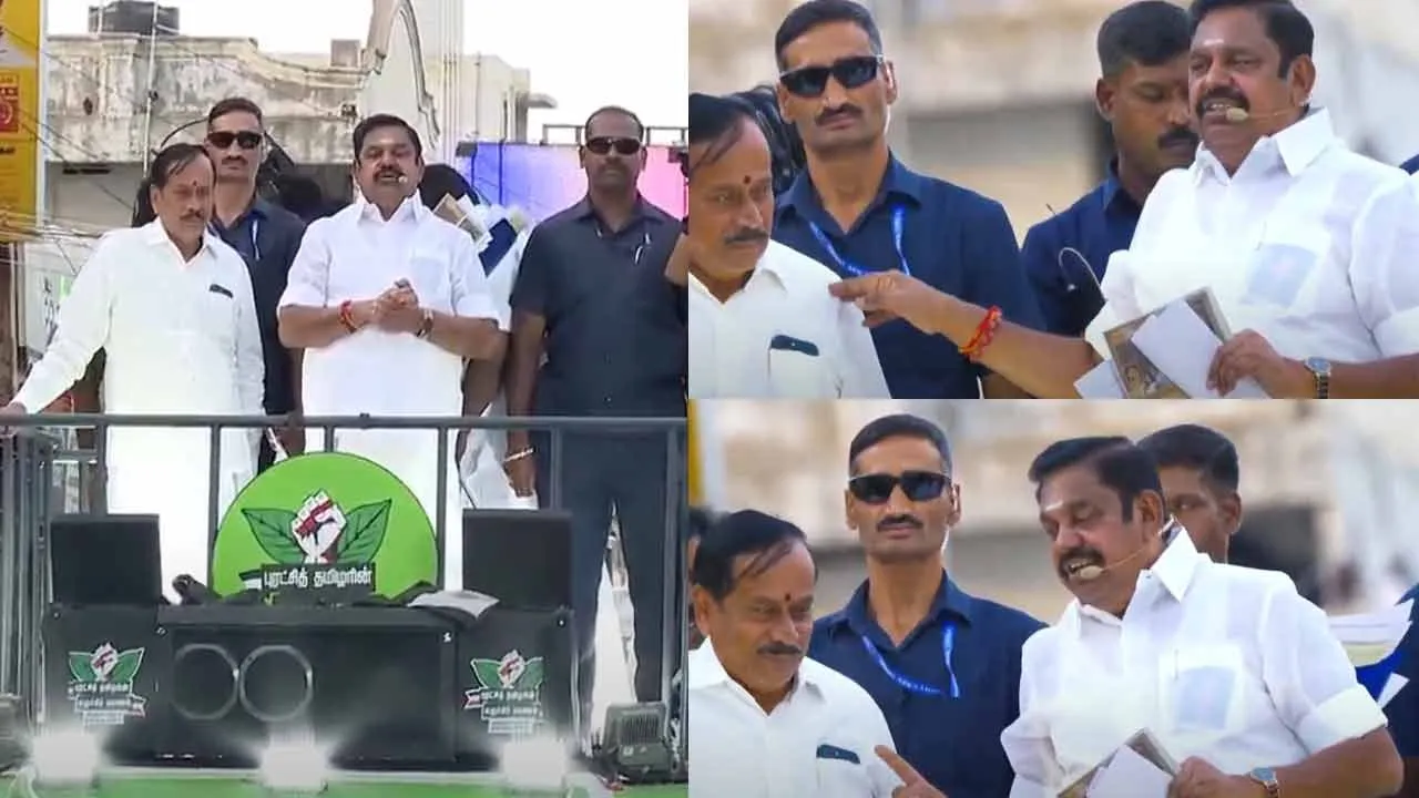  'H. Raja, who is standing nearby, is a witness to that...' - Edappadi Palaniswami's speech Photograph: (admk) 