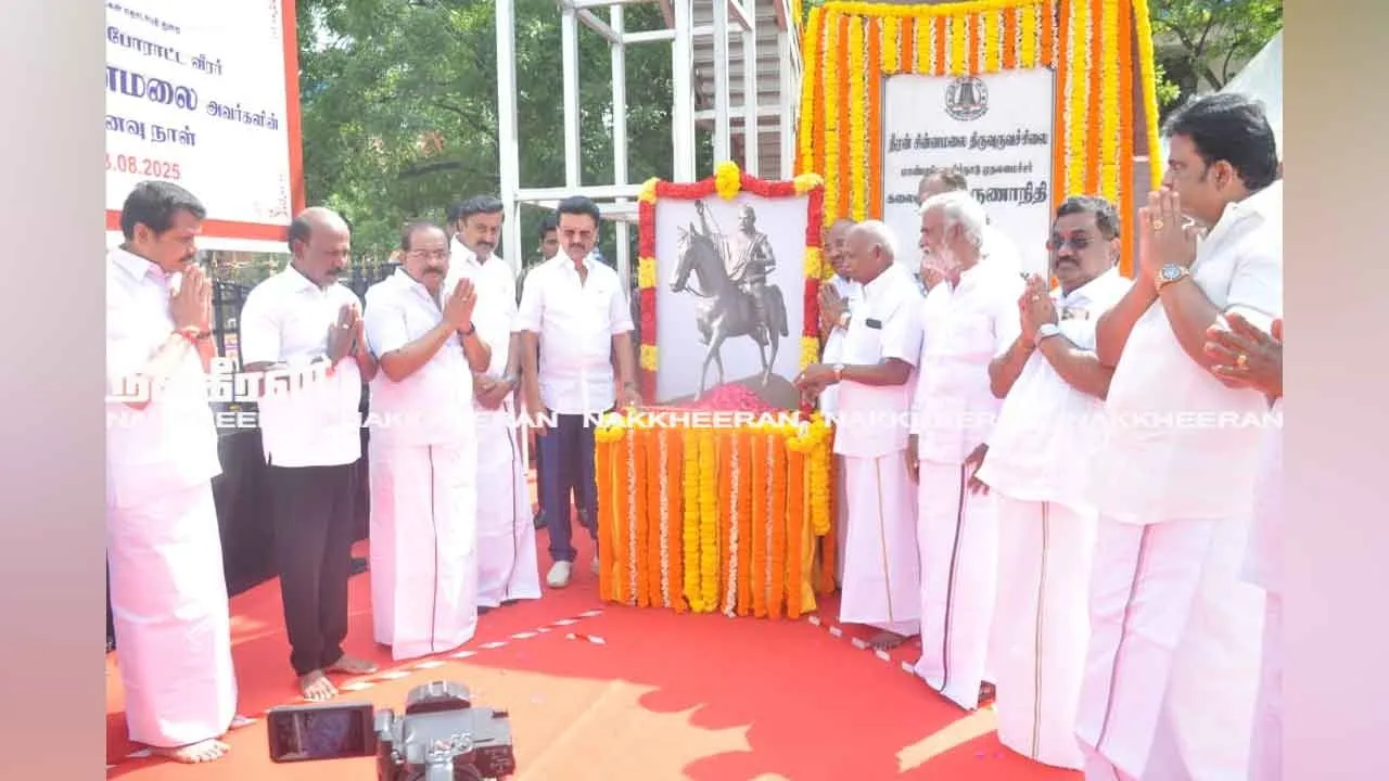  சுதந்திரப் போராட்ட வீரர் தீரன் சின்னமலை நினைவு நாள்; முதல்வர் மு.க. ஸ்டாலின் மரியாதை!