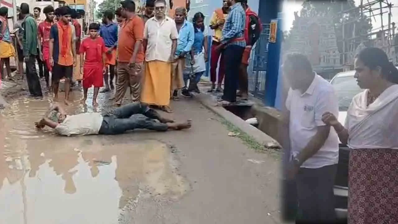  பெண் மேயருடன் மக்கள் வாக்குவாதம்; சாலையில் உருண்டு புரண்டு போராடிய திமுக கவுன்சிலர்