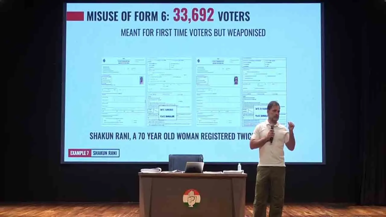  Rahul Gandhi released data to bjp Election fraud and Election Commission's credibility questioned 