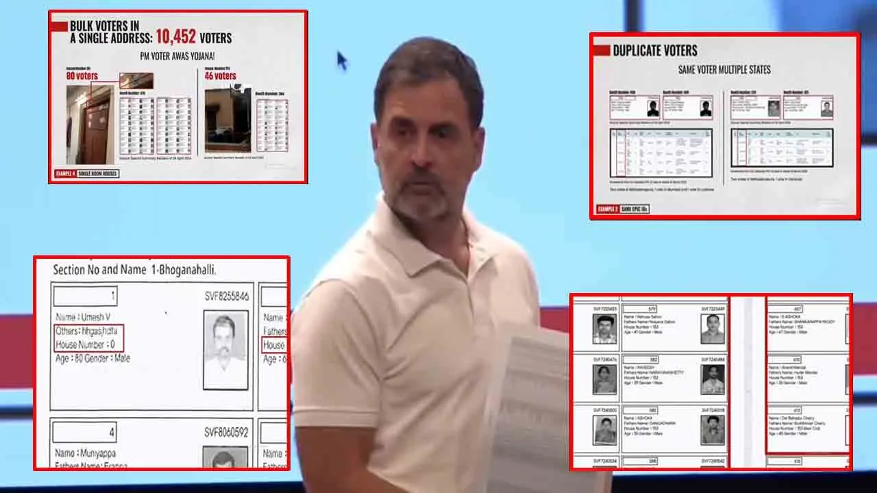  Rahul Gandhi heaps allegations on vote rigging with data to election commission 
