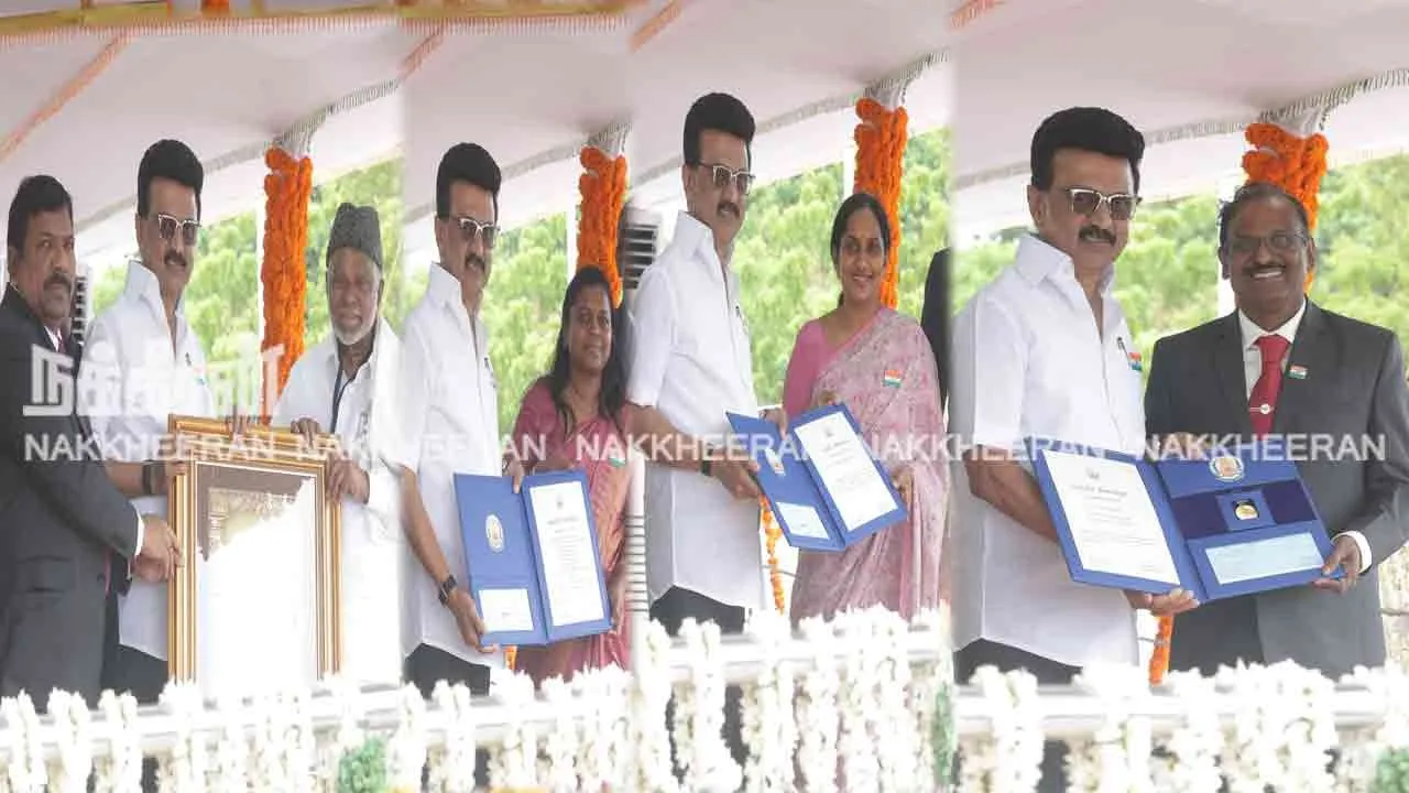  சுதந்திர தின விழா; பல்வேறு விருதுகளை வழங்கினார் முதல்வர் மு.க. ஸ்டாலின்!