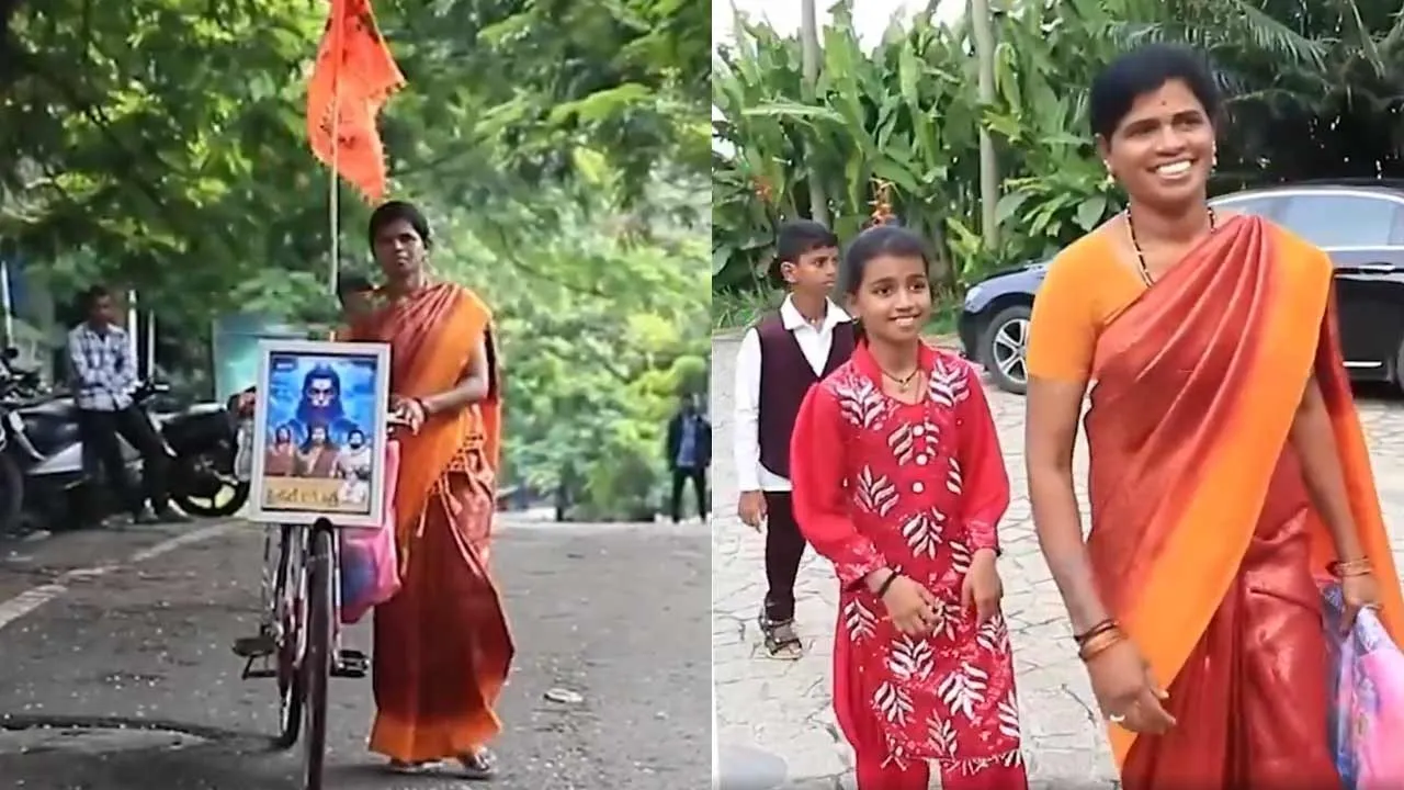  பிரபல நடிகரை பார்க்க சைக்கிளில் பயணம் செய்த பெண்; சந்திப்பில் நடந்த நெகிழ்ச்சி தருணம்
