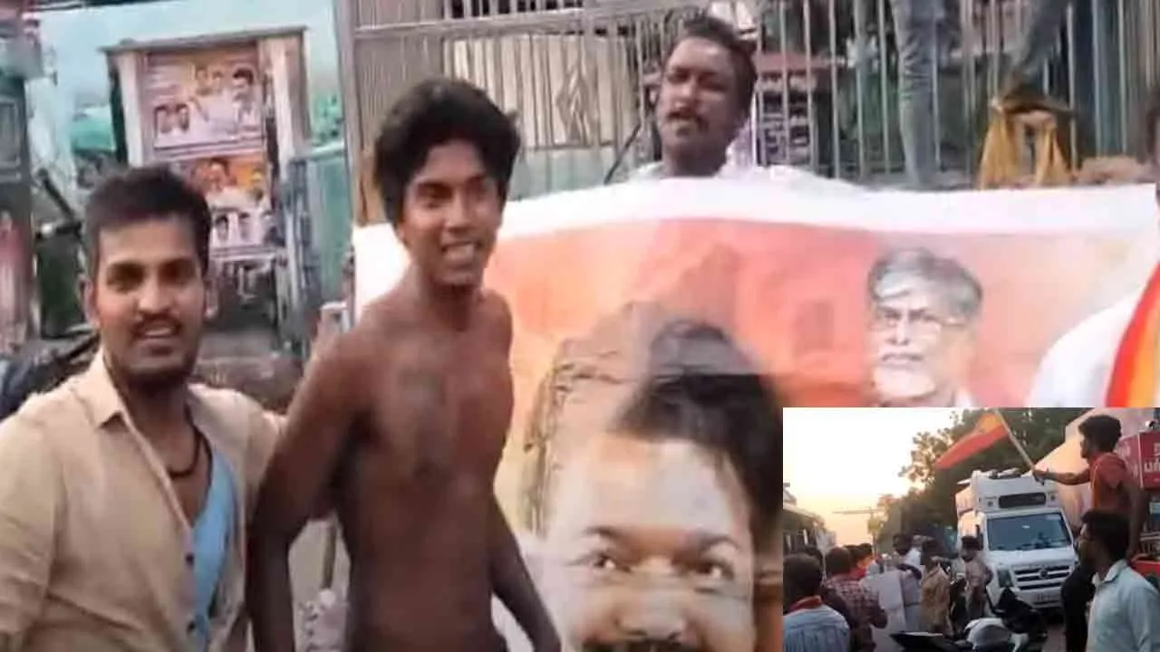  Vijay campaign - volunteers gather from early morning Photograph: (trichy) 