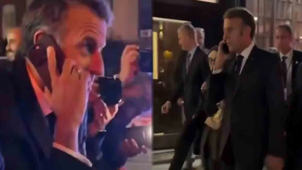  French President speaks to Trump on the phone in the middle of the road 
