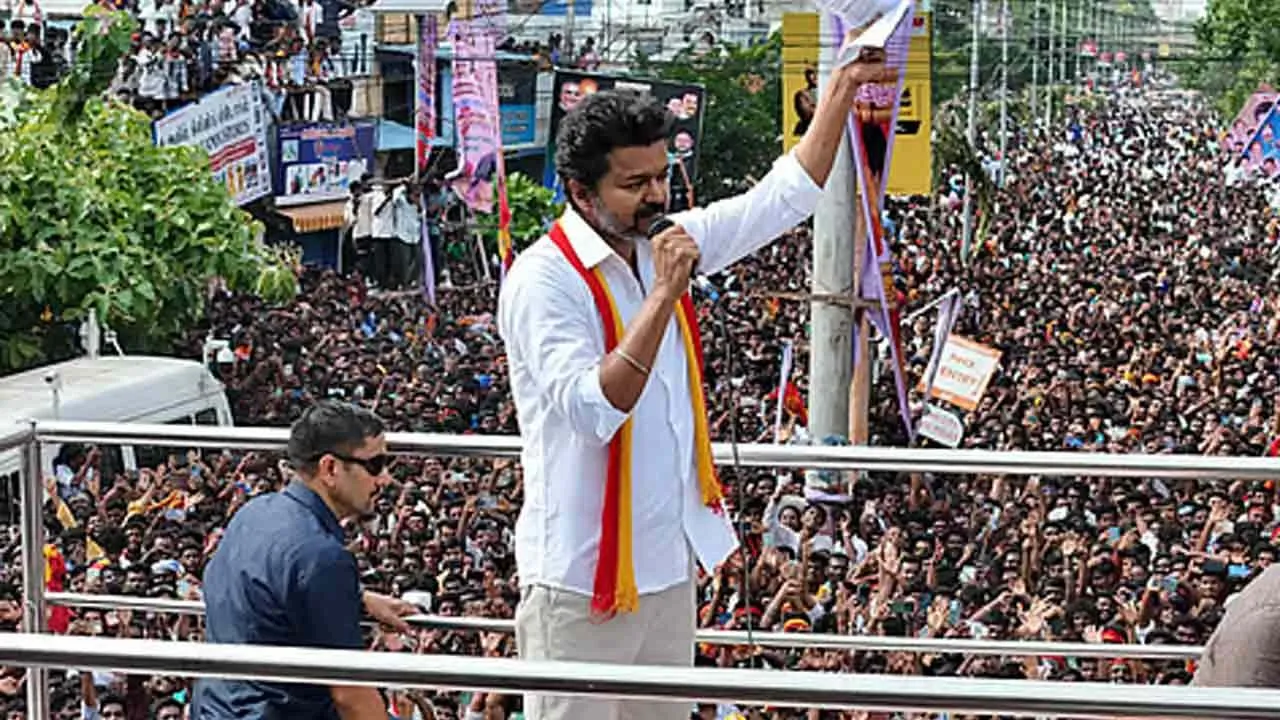  'Voting for DMK is like voting for BJP' - Vijay's speech in Namakkal Photograph: (TVK) 