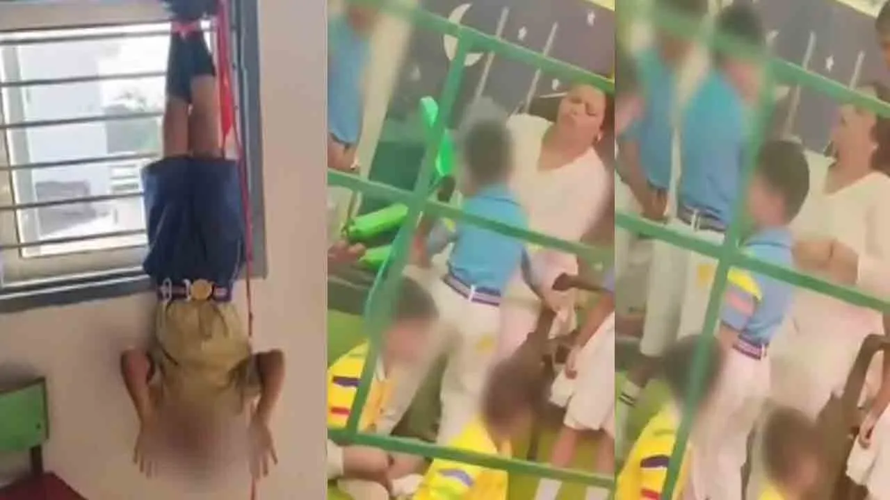  School principal and staffs hangs 2nd grade student upside down in haryana 