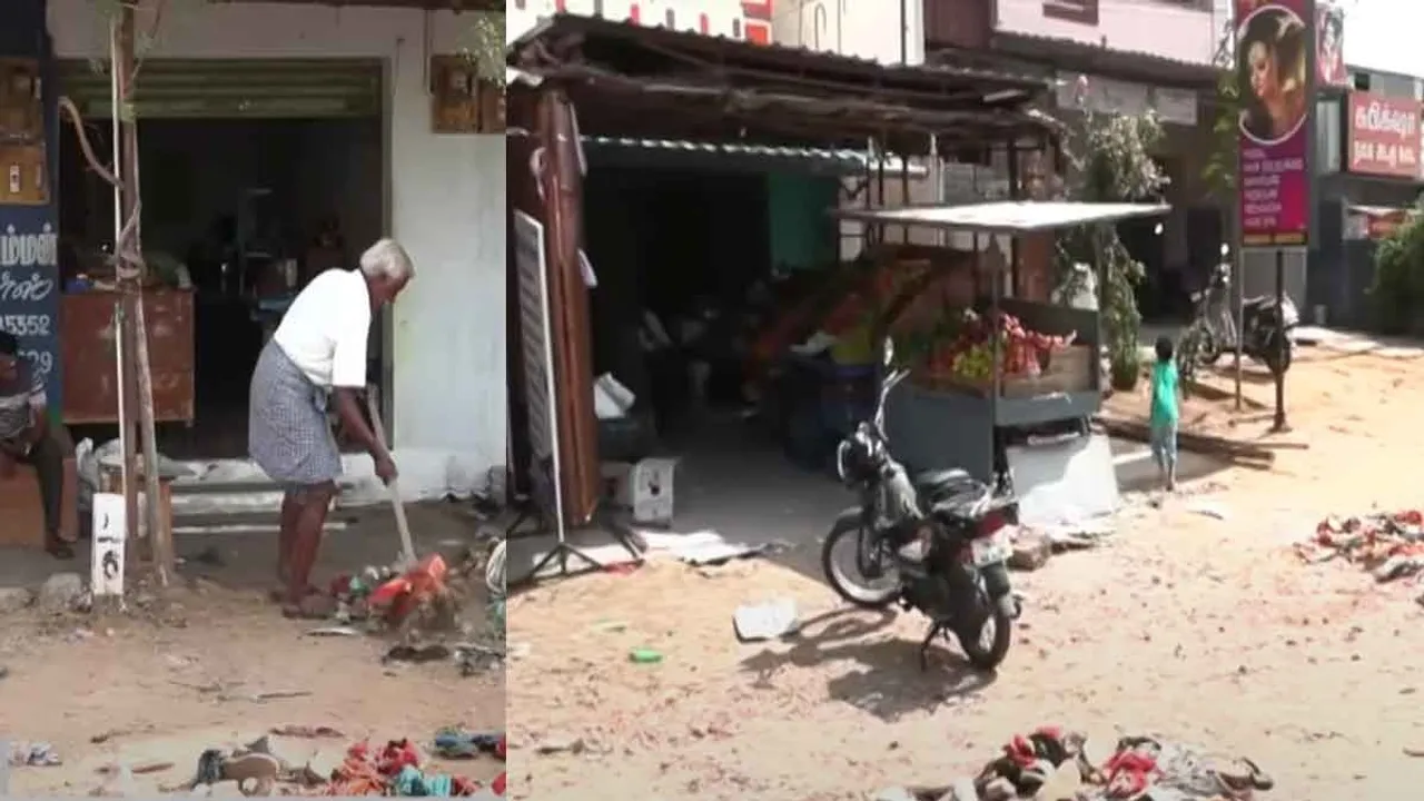  Veluchamipuram slowly recovering - shops reopen after five days Photograph: (karur) 