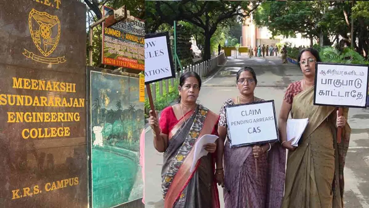  College secretary acting like a dictator - professors who went on strike! Photograph: (chennai) 