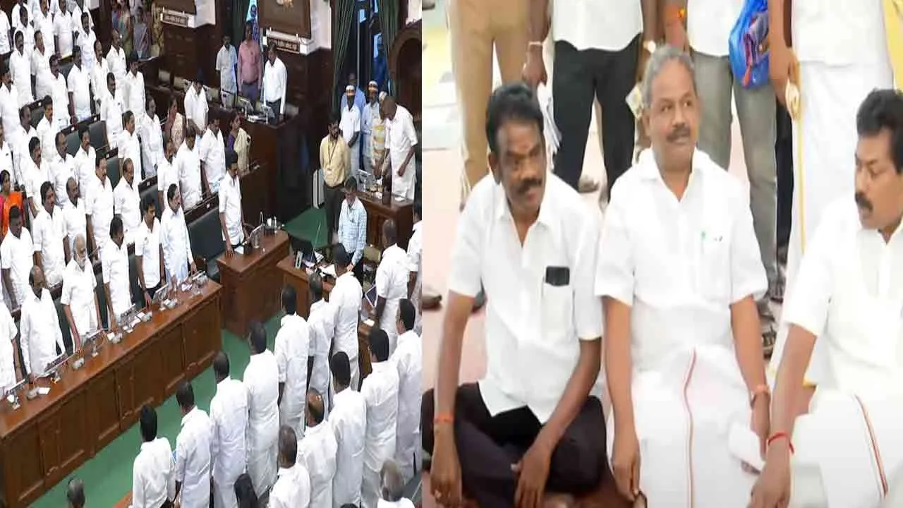  சட்டமன்றக் கூட்டத்தொடர்; வளாகத்தில் பா.ம.க எம்.எல்.ஏக்கள் தர்ணா போராட்டம்!