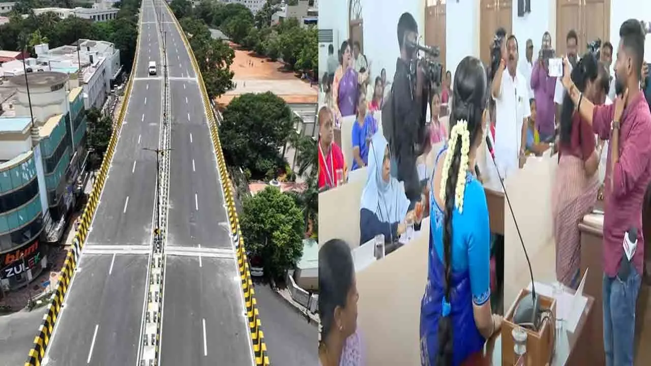  Argument between DMK and AIADMK councilors  in the corporation meeting for G.D. Naidu flyover rights 