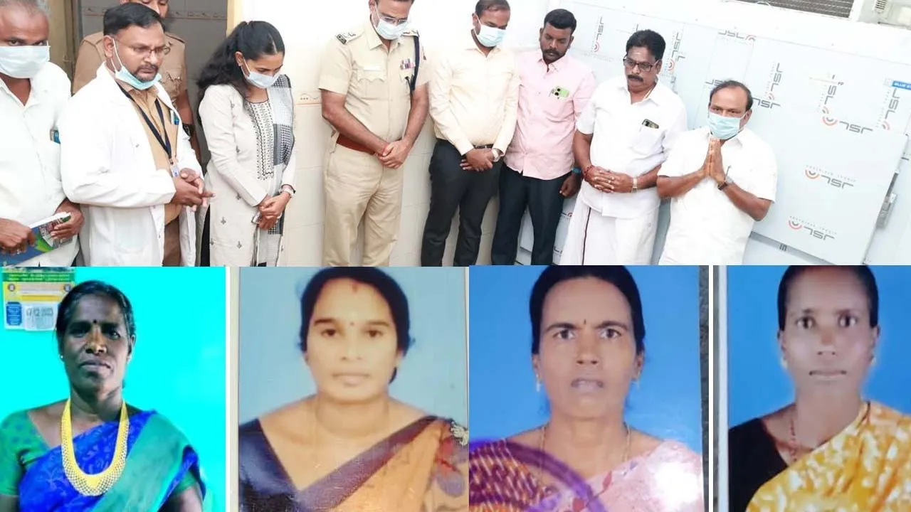  Minister offers condolences at funeral of 4 women lose in lightning strike Photograph: (cudalore) 
