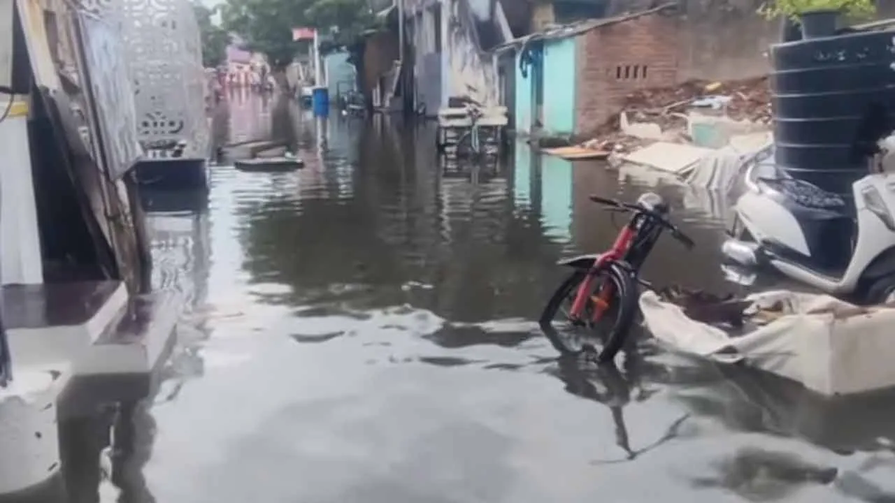  Sewage and rainwater accumulated in Pattalam - public suffering Photograph: (chennai) 