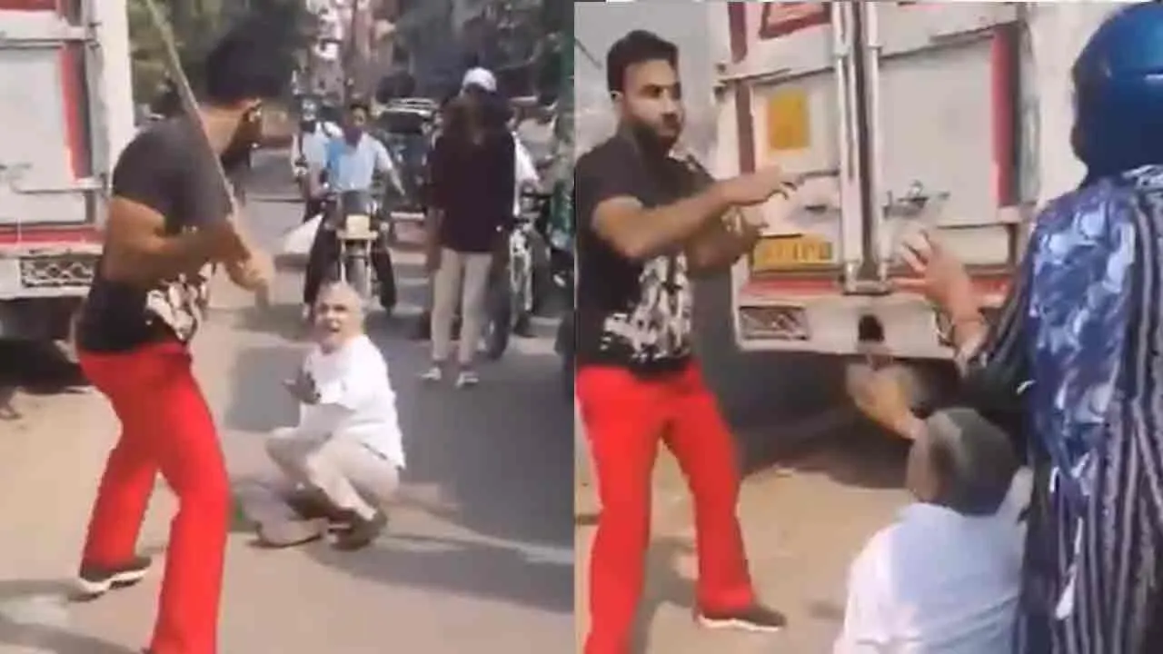  An elderly man was hit by man delhi 