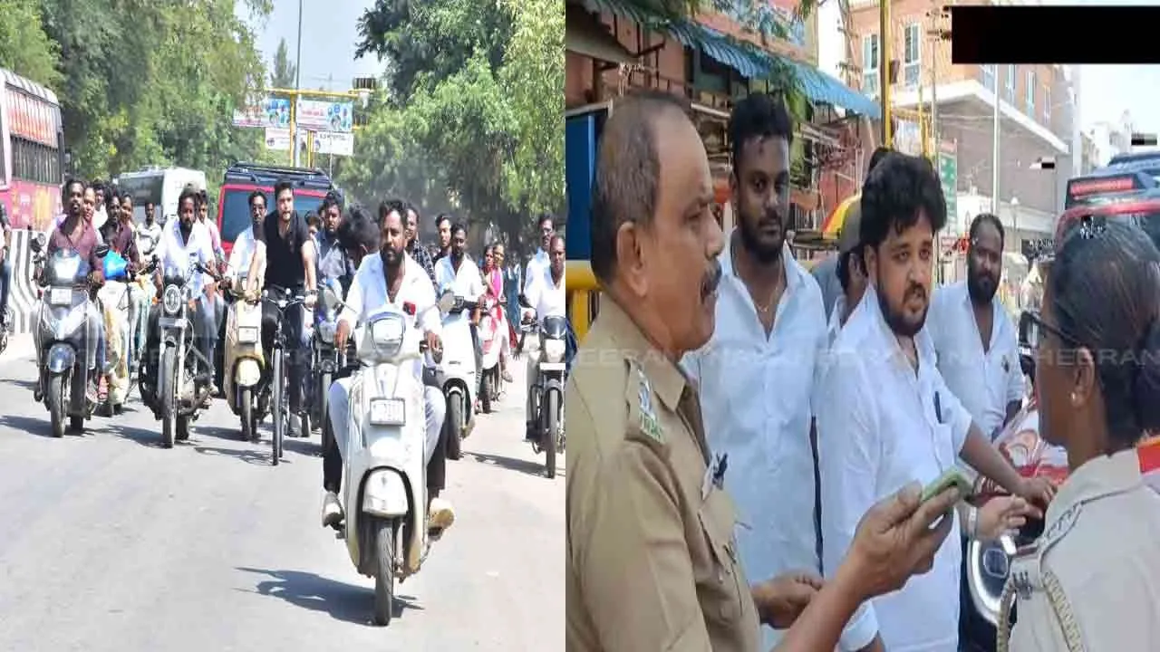  DSP directed the vehicles  pass through at The TVK  held a road show on the city streets 