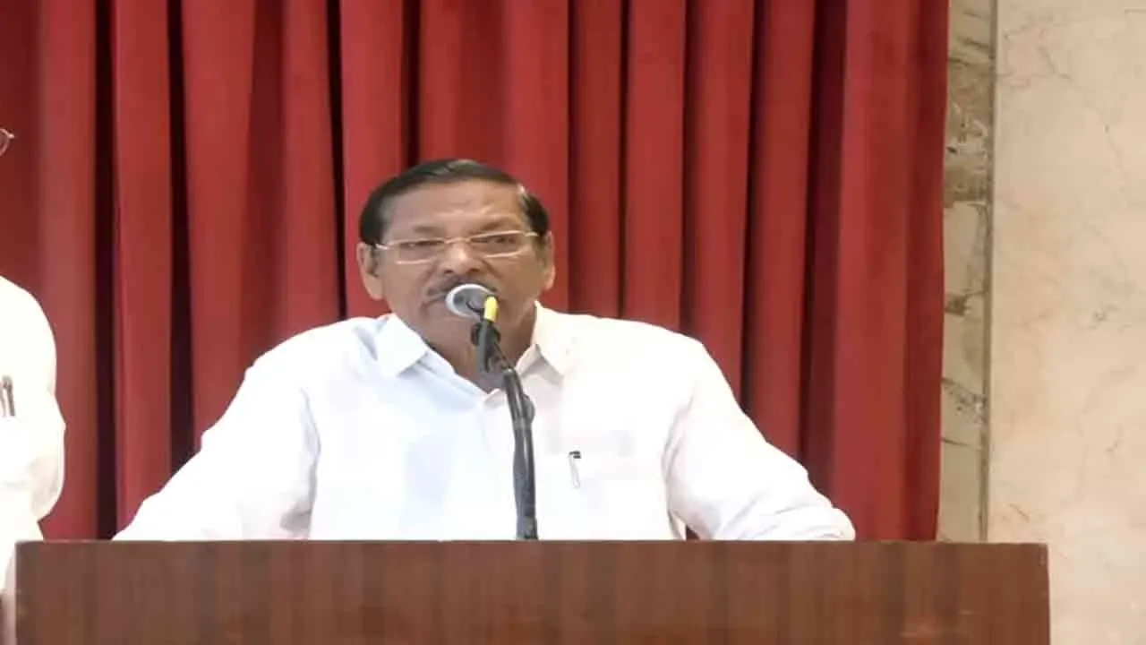  R.S. Bharathi after participating in the all-party meeting for Special intensive revision 