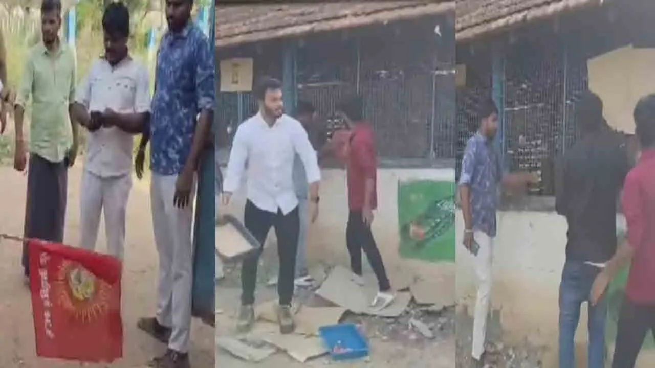  Naam Tamilar Party members smash and destroy 'illegal bar' near the scene of kovai incident Photograph: (kovai) 