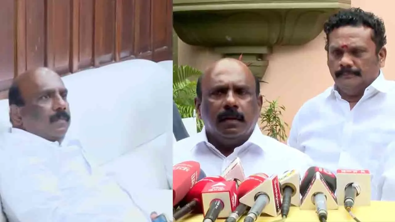  'Join in the morning; resign in the evening' - Manoj Pandian arrives at the Secretariat Photograph: (dmk) 