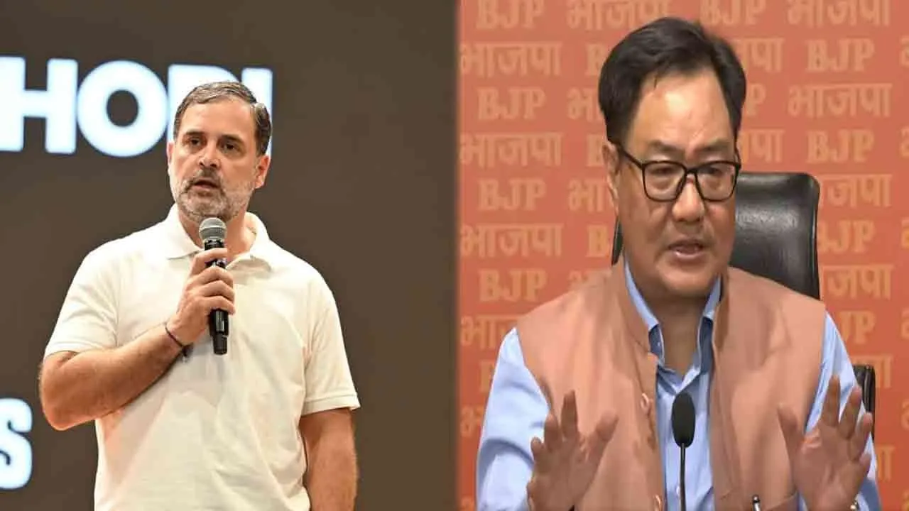  Union Minister Kiren rijiju responded on Rahul Gandhi's vote rigging allegations 