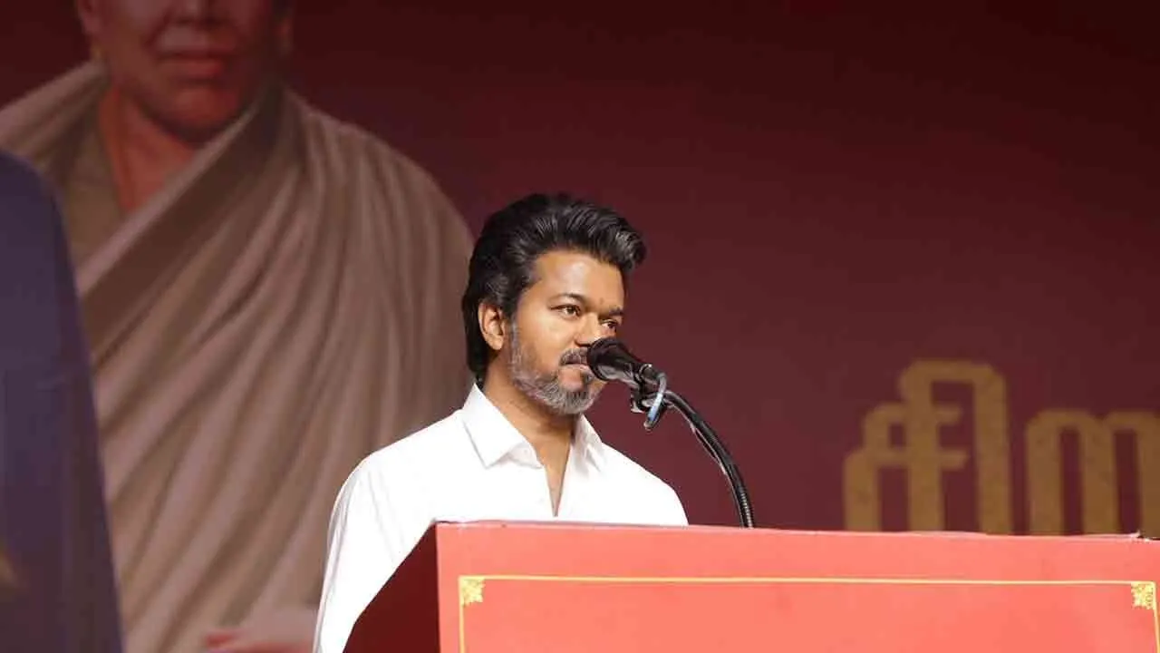  Tvk Vijay crictizing DMK at Special General Assembly Meeting 
